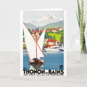 Carte Thonon Les Bains Voyage France Europe Vintage