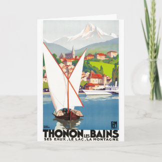 Carte Thonon Les Bains Voyage France Europe Vintage