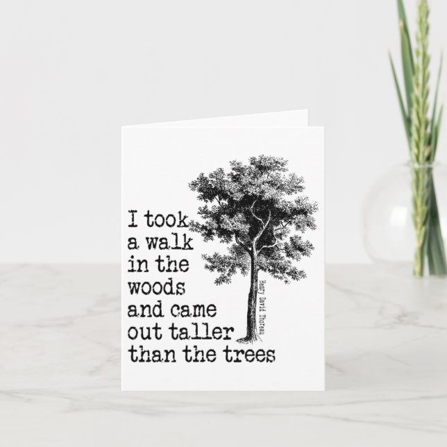 Carte Thoreau Trees Citation Nature - Marcher Dans Les B (Devant)