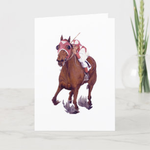 Carte Thoroughbred Horse Gagne La Course