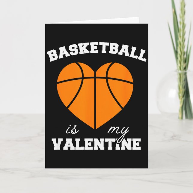 Carte Threadrock Basketball est ma Saint-Valentin - Uni  (Devant)