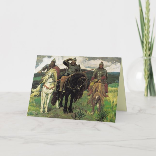 Carte Three Bogatyrs (1898) par Viktor Vasnetsov Print (Devant)