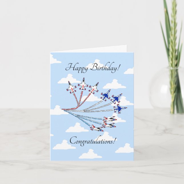 Carte Thunderbirds - Customable - Birthday - Blue Sky (Devant)