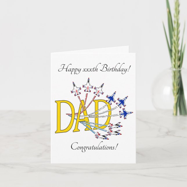 Carte Thunderbirds Papa Anniversaire Personnalisable Sim (Devant)