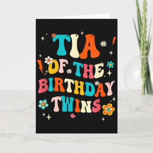 Carte Tia des jumeaux d'anniversaire garçons filles fête