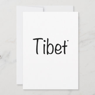 Carte Tibet - minimalistic typography card