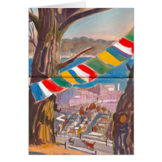 Carte tibétaine de drapeau de prière