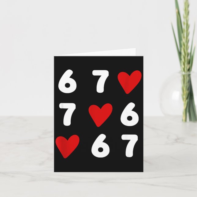 Carte Tic Tac Toe Funny Valentines Day 67 Meme Six Seven (Devant)