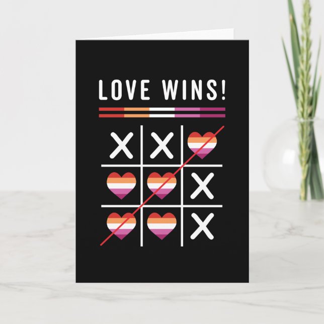 Carte Tic Tac Toe Loe Remporte La Fierté Lesbienne LGBTQ (Devant)
