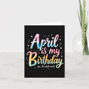 Carte Tie Dye Anniversaire Avril, Avril Est Mon Annivers