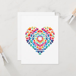 Carte Tie-Dye Cœur Vibrant
