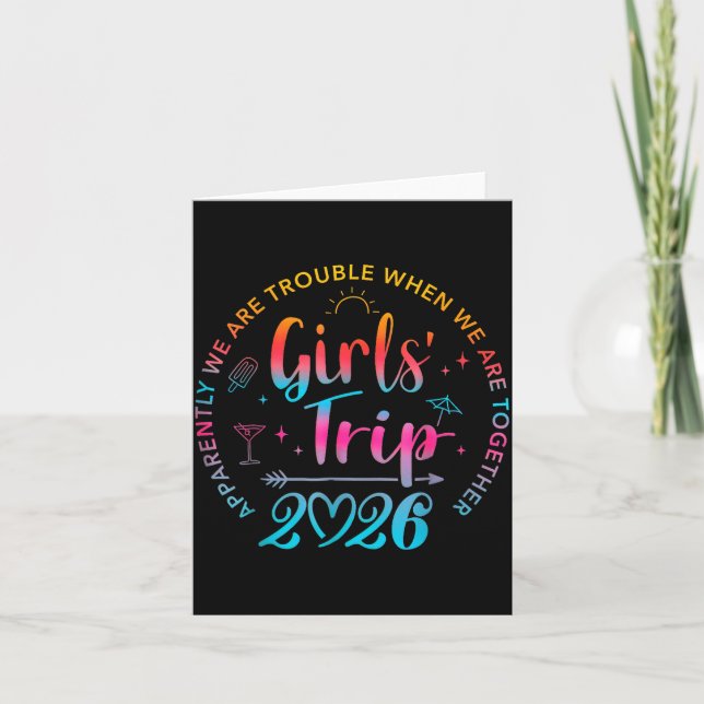 Carte Tie Dye Girls Trip 2026 Trouble When We Are Togeth (Devant)