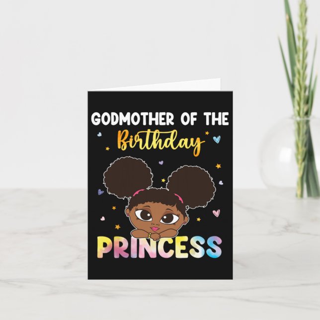 Carte Tie Dye Godmère L'Anniversaire Princesse Black His (Devant)