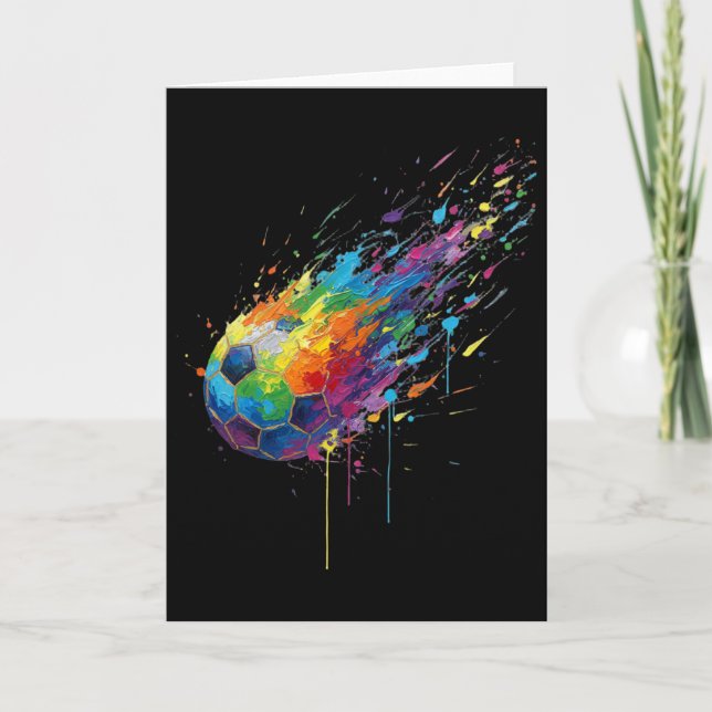 Carte Tie-dye Paint Splats Soccer Footbyll Player Fans E (Devant)