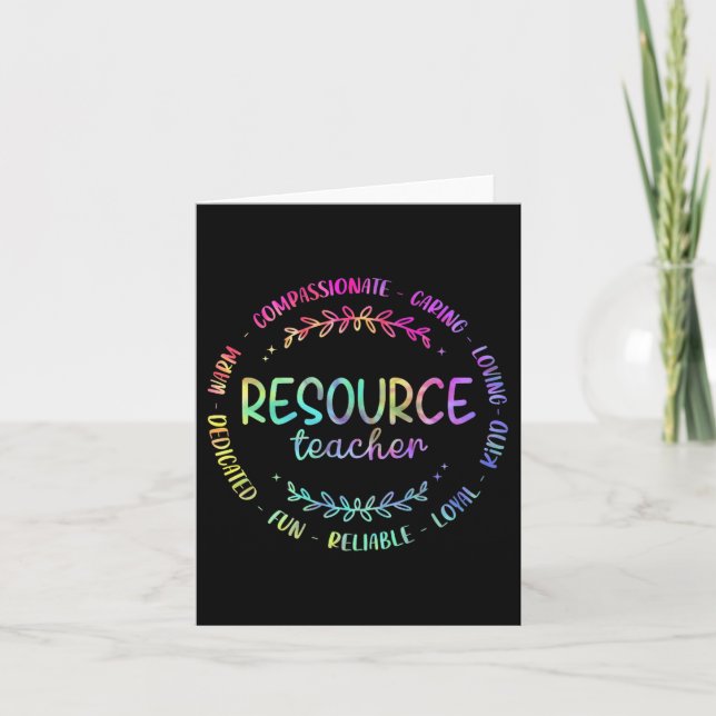 Carte Tie Dye Ressource Professeur Appréciation Pour Fem (Devant)
