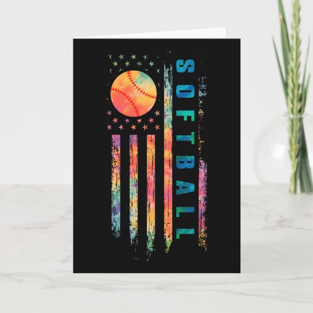 Carte Tie Dye Softll Filles Adolescentes Joueuse Softll  (Devant)