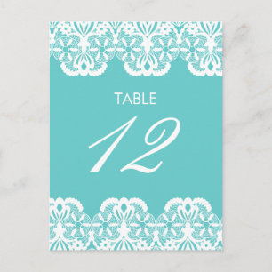 Carte Tiffany Turquoise Lace Table Numéro