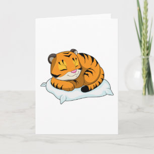 Carte Tigre au coucher avec Coussin