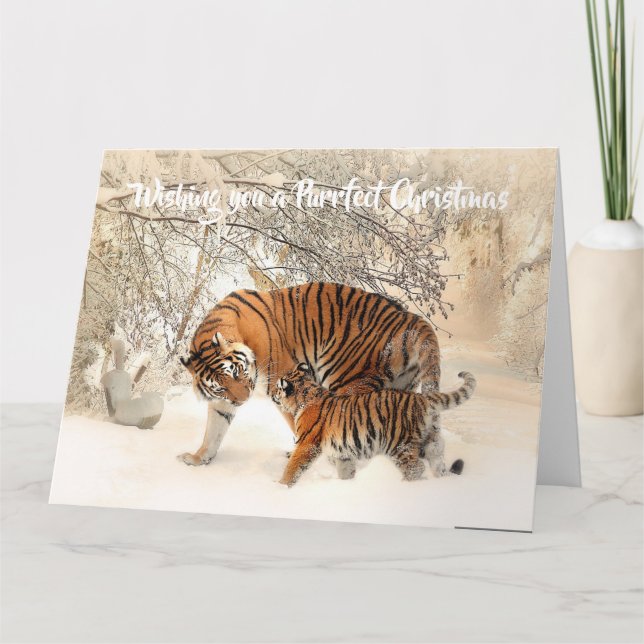 Carte Tigre et Petit Mignon - Noël Parfait (Devant)