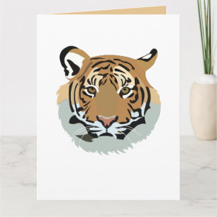 Carte Tigre tête visage animal sauvage tigre