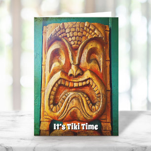Carte Tiki Time Fun Typographie Cool Vintage Retro