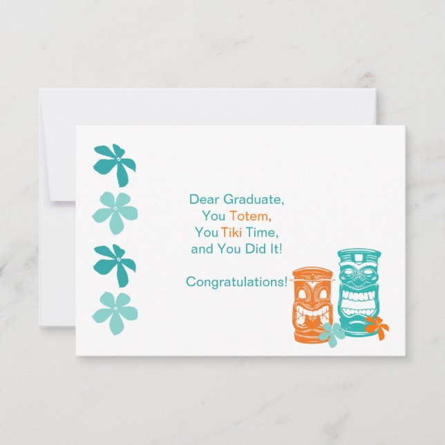 Carte Tiki Totem Graduation Salutation (Devant)