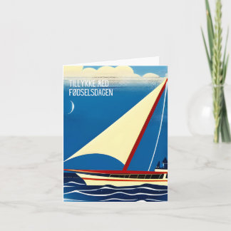 Carte Tillykke med fødselsdagen, anniversaire heureux au