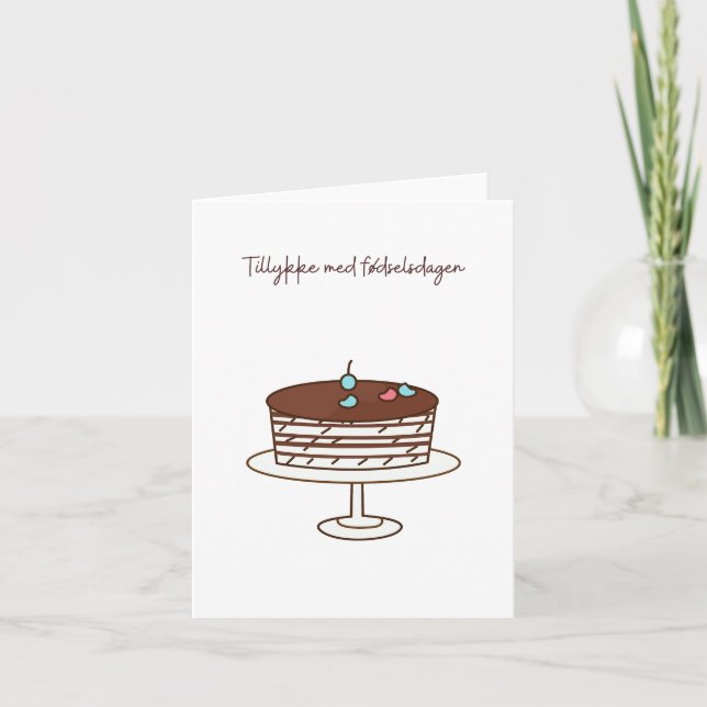 Carte Tillykke med fødselsdagen, anniversaire heureux au (Devant)