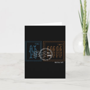 Carte Timbre Pains Et Poissons Verset Biblique Matthieu 