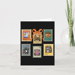 Carte Timbres d'Halloween Haunted Citrouille House Chais