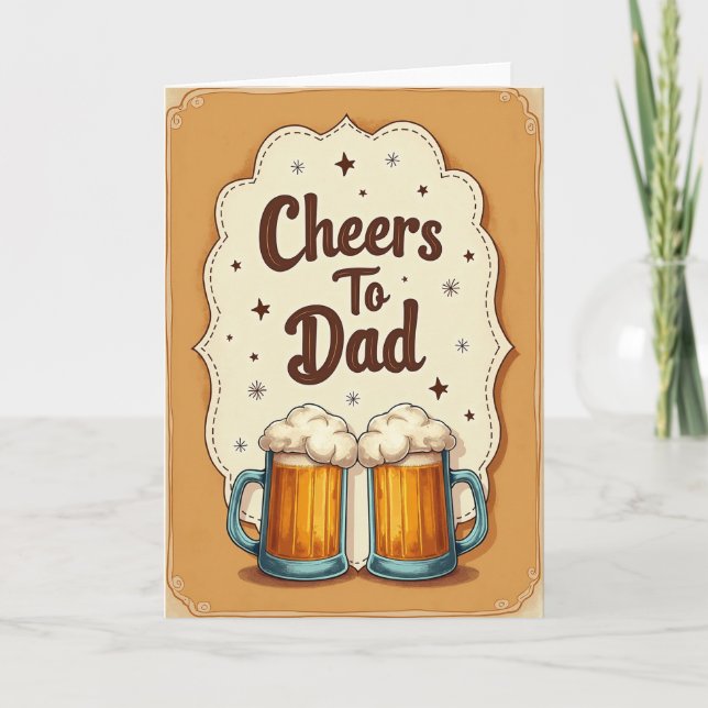 Carte Timbres Rustiques Pour Papa (Devant)