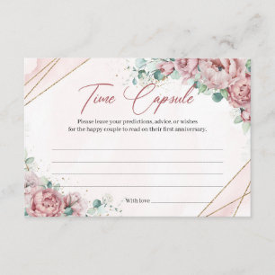 Carte Time Capsule en or floral clair eucalyptus