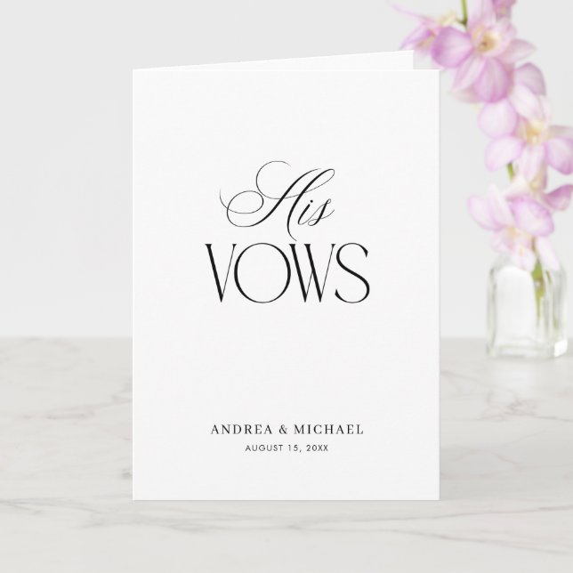 Carte Timeless Luxe Script Elegant His Wedding Vows (Orchidée)