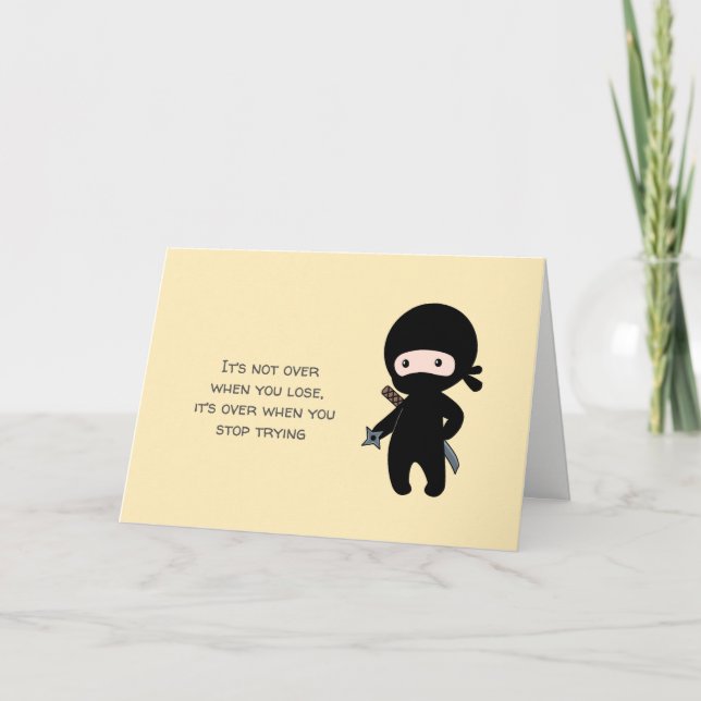 Carte Tiny Ninja Étoile Jetée Citation Jaune Blank (Devant)