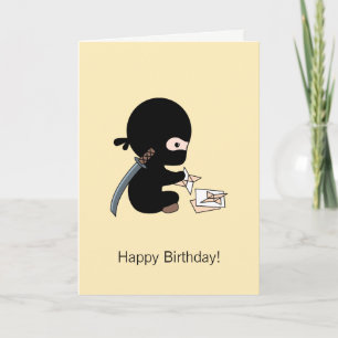 Carte Tiny Ninja Origami Papier étoile Jaune Anniversair