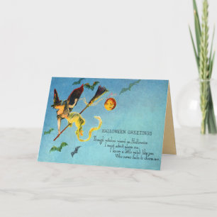 Carte Tipsy Flying Witch Vintage