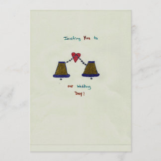 Carte tirée par la main de faire-part de mariage