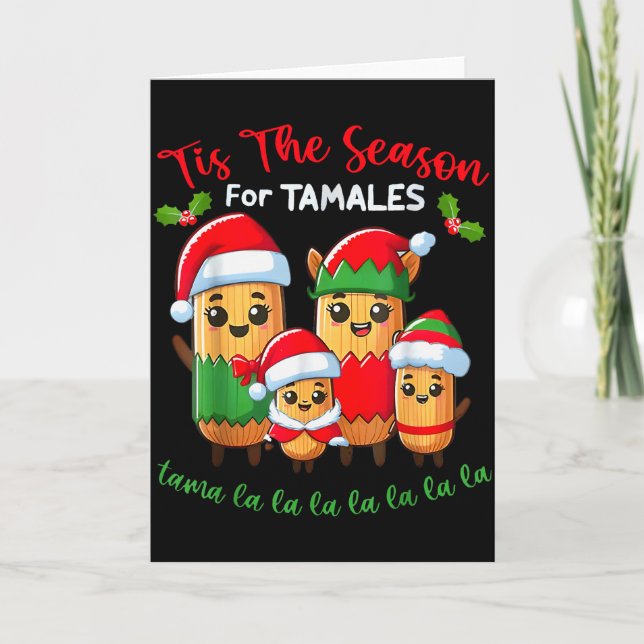 Carte Tis The Season For Tamales Mexican Christmas Santa (Devant)