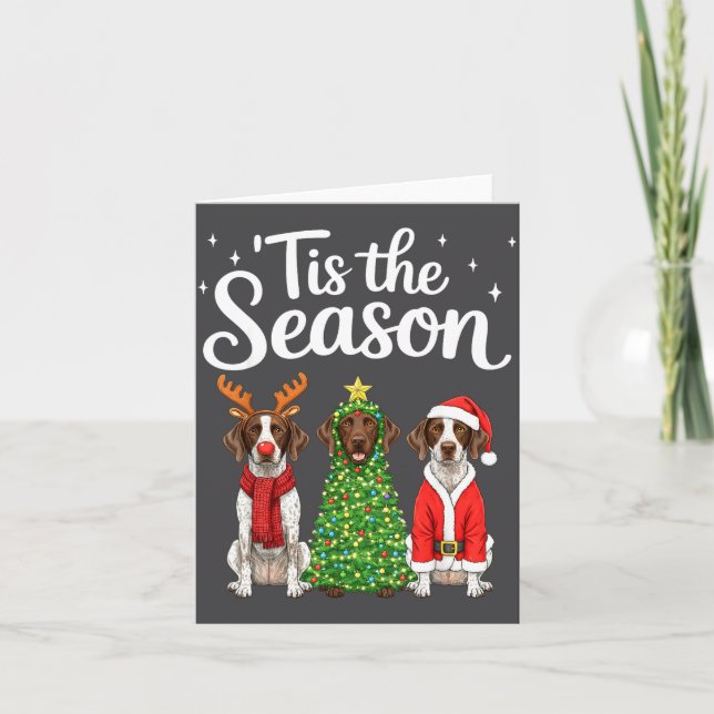 Carte Tis The Season German Shorthaired Inter Christmas  (Devant)