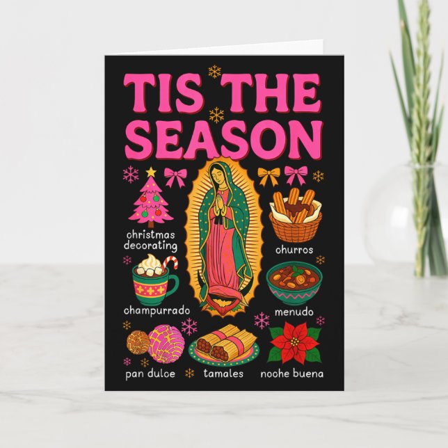 Carte Tis The Season Mexican Christmas Xmas Food Pan Dul (Devant)