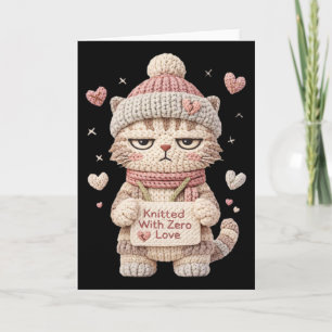 Carte Tissé avec zéro amour Funny Anti Saint Valentin In