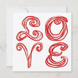 Carte Tissu de lettrage artistique avec le mot AMOUR en