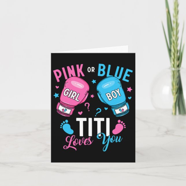 Carte Titi Rose Ou Bleu Vous Aime Boxer Genre Révéler B (Devant)