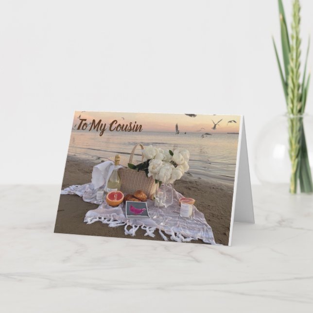 CARTE **TO MY BEAUTIFUL COUSIN** A ROSE CARD (Devant)