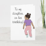 Carte To my daughter on her birthday Card<br><div class="desc">Drawing of a little African American girl toddler.</div>