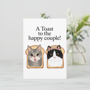 Carte Toast Au Joyeux Couple Drôle Mariage Chat Engager