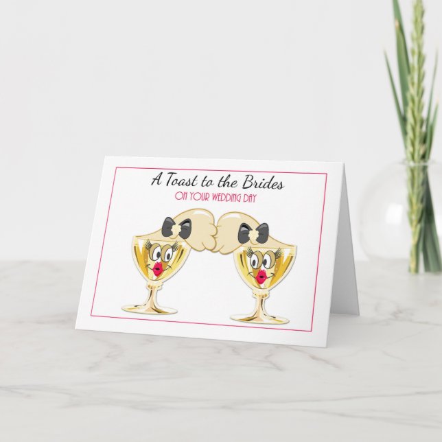 Carte Toast Champagne Brides, Mariages lesbiennes (Devant)