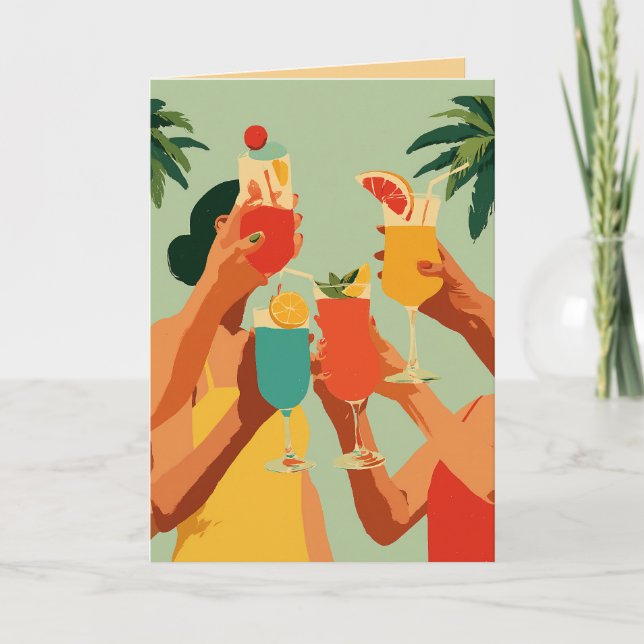 Carte Toast Tropical à la future mariée (Devant)