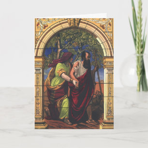 Carte Tobit aveugle et femme Anna, Religion vintage
