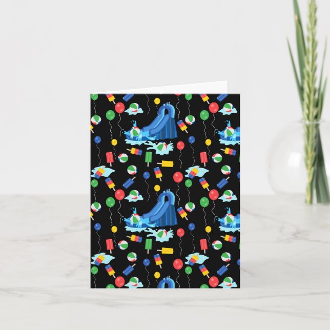 Carte Toboggan Enfants Été Garçon Fille Amusement (Devant)